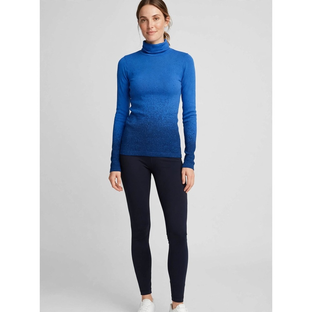 Athleta Women's Size Small (S) Blizzard Ombre Flury Blue Turtleneck Outdoor Hike